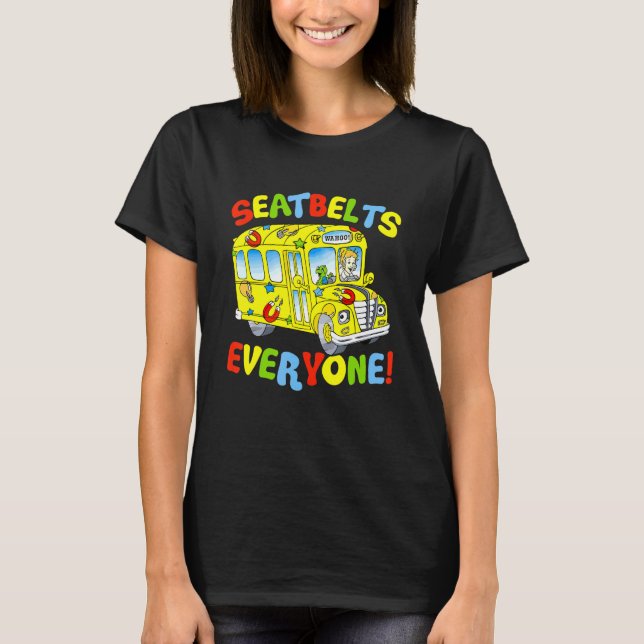 Camiseta Seatbelts Everyone Funny School Bus Driver Busman  (Anverso)