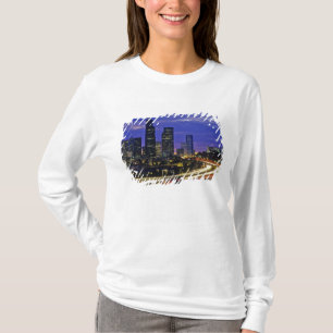 Camiseta Seattle, el horizonte de Washington por la noche