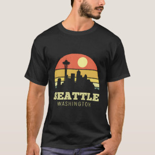 Camiseta Seattle estilo de la aguja de la ciudad de Washing