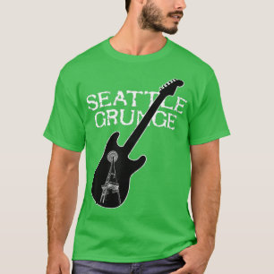 Camiseta Seattle Grunge Retro Rock Guitarra Espacio Aguja