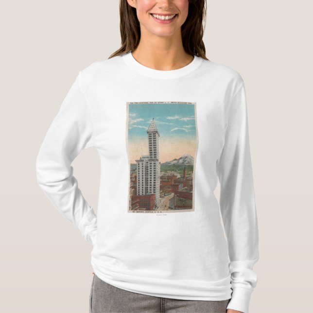 Camiseta Seattle, opinión de la torre de WASmith y el Monte (Anverso)