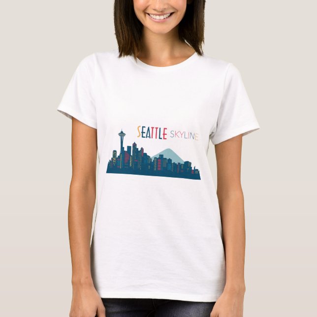 Camiseta Seattle Skyline Blue (Anverso)