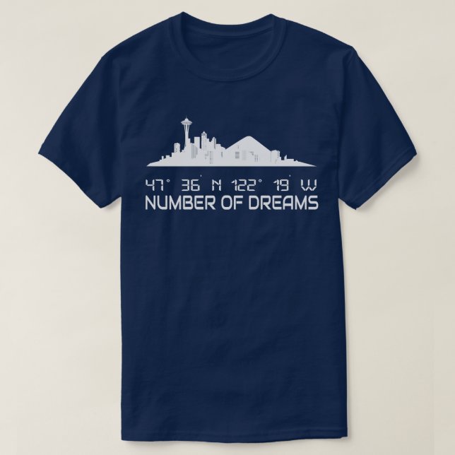 Camiseta Seattle Skyline Silhouette coordenadas GPS Ciudad (Diseño del anverso)
