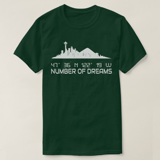 Camiseta Seattle Skyline Silhouette coordenadas GPS Ciudad (Diseño del anverso)