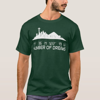 Camiseta Seattle Skyline Silhouette coordenadas GPS Ciudad