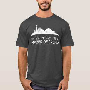 Camiseta Seattle Skyline Silhouette coordenadas GPS Ciudad