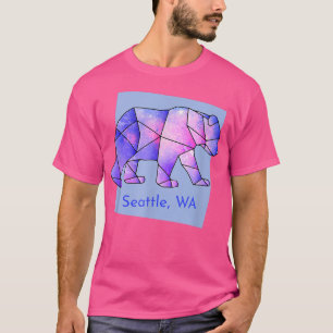 Camiseta Seattle WA Galaxy Bear Resumen Animal Geométrico
