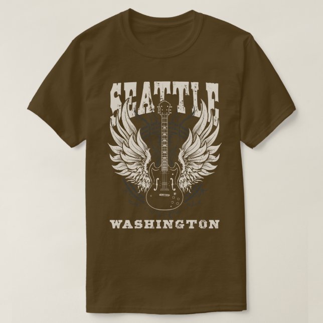 Camiseta Seattle Washington Angelo Guitar Angel Wings M (Diseño del anverso)