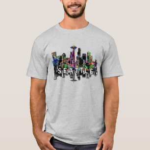 Camiseta Seattle, Washington en graffiti
