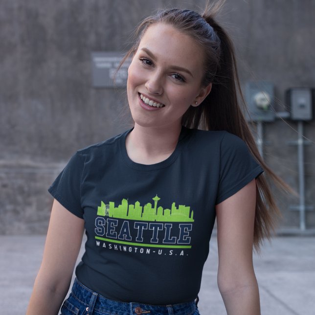 Camiseta Seattle Washington Fun Skyline City (Subido por el creador)