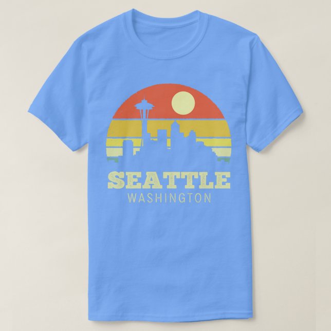 Camiseta Seattle Washington Vintage Sunset (Diseño del anverso)