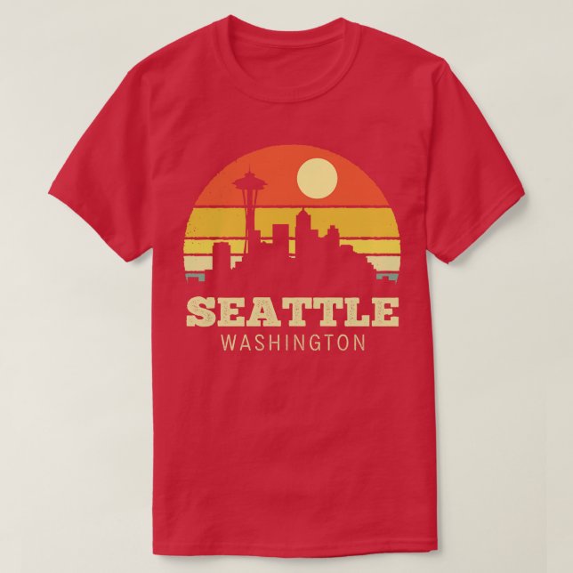 Camiseta Seattle Washington Vintage Sunset (Diseño del anverso)