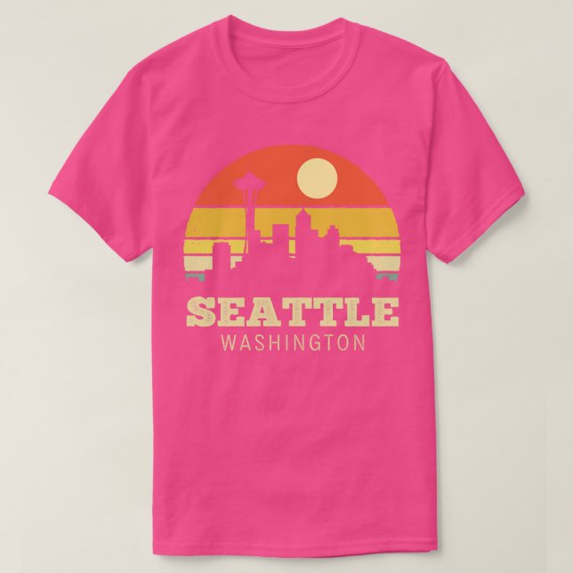 Camiseta Seattle Washington Vintage Sunset (Diseño del anverso)