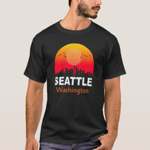 Camiseta Seattle Washington Vintage Sunset Retro City