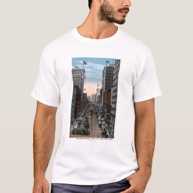 Camiseta Seattle, Washington - vista del norte del 2da (Anverso)