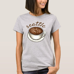 Camiseta Seattle Washington WA CoffCup Classic Latte