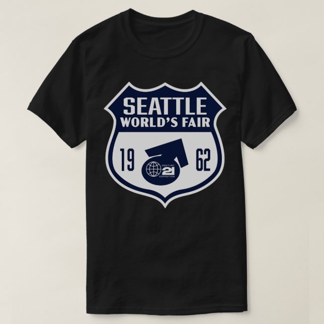 Camiseta Seattle World Fair Retro Shield Blue 1962 (Diseño del anverso)