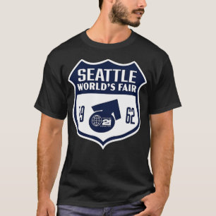 Camiseta Seattle World Fair Retro Shield Blue 1962