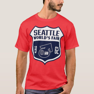 Camiseta Seattle World Fair Retro Shield White en Blu en 19