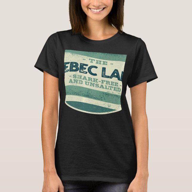 Camiseta Sebec Lake Shark Free and Unsalted Camping Maine C (Anverso)