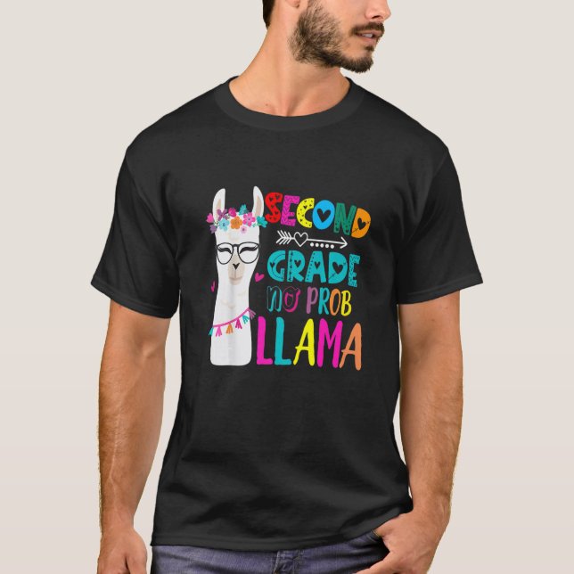 Camiseta Second 2nd Grade Teacher 100 days smarter No Prob  (Anverso)