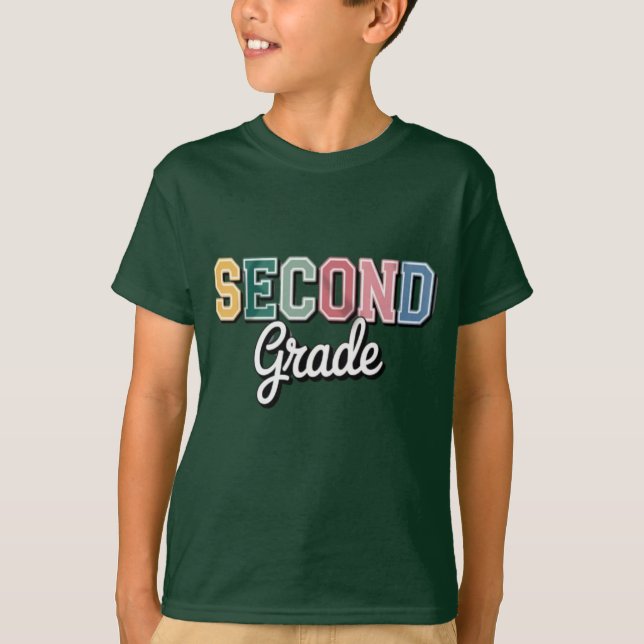 Camiseta Second Grade – Colorful Back to School Design (Anverso)