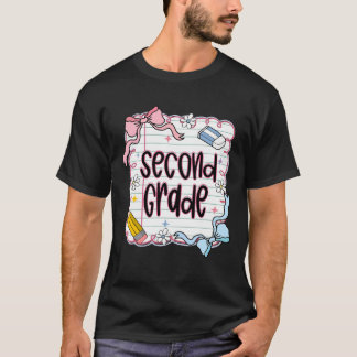 Camiseta Second Grade Coquette Bow First Day Of School Back