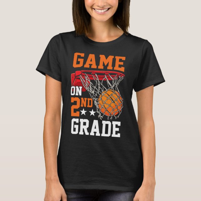 Camiseta Second Grade Game On Sketll Ck To School 2nd Grade (Anverso)