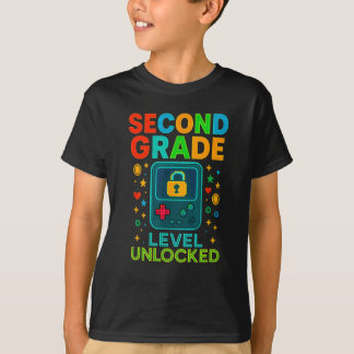 Camiseta Second Grade Level Unlocked Gamer Ck To School Con