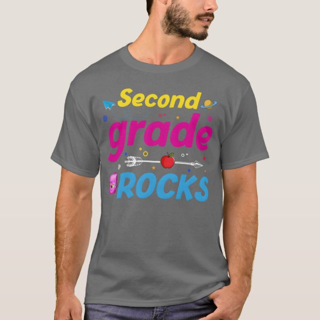 Camiseta Second Grade Rocks Backo School 2nd Graders funny (Anverso)