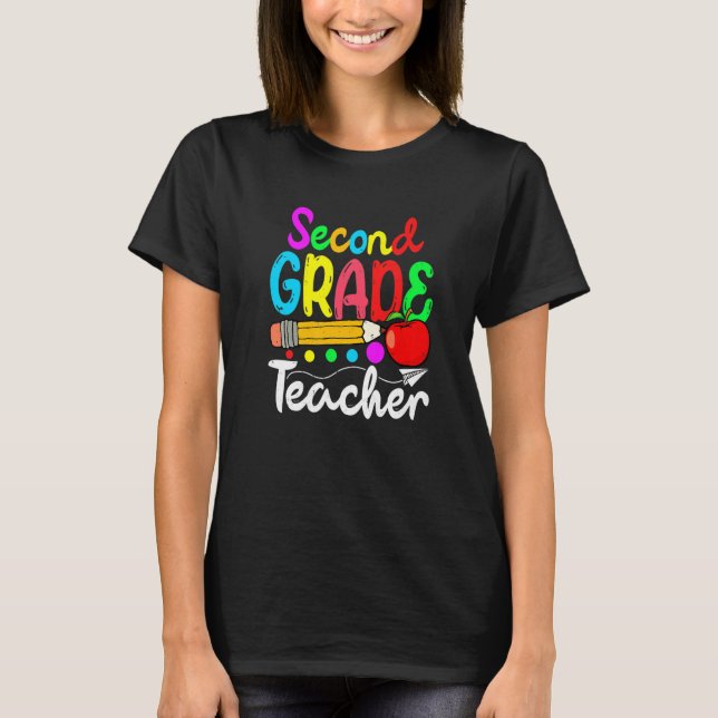 Camiseta Second Grade Teacher Cute Back To School First Day (Anverso)