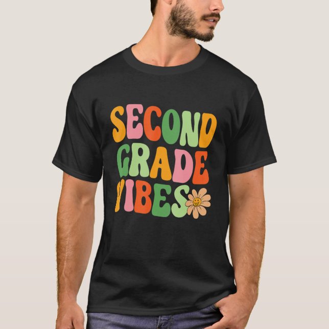 Camiseta Second Grade Vibes Back To School Retro 2nd Grade  (Anverso)