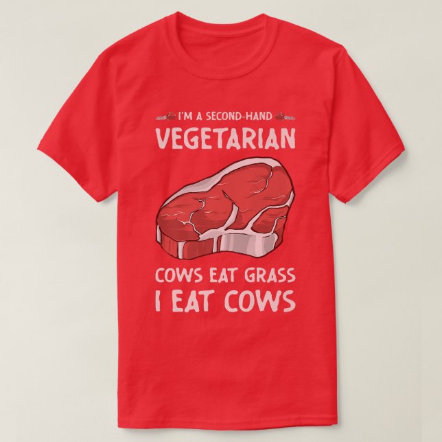 Camiseta Secondhand Vegetarian Funny BBQ Grilling  (Diseño del anverso)