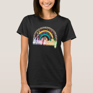 Camiseta Secretaría de escuela de mujeres Rainbow Leopard C