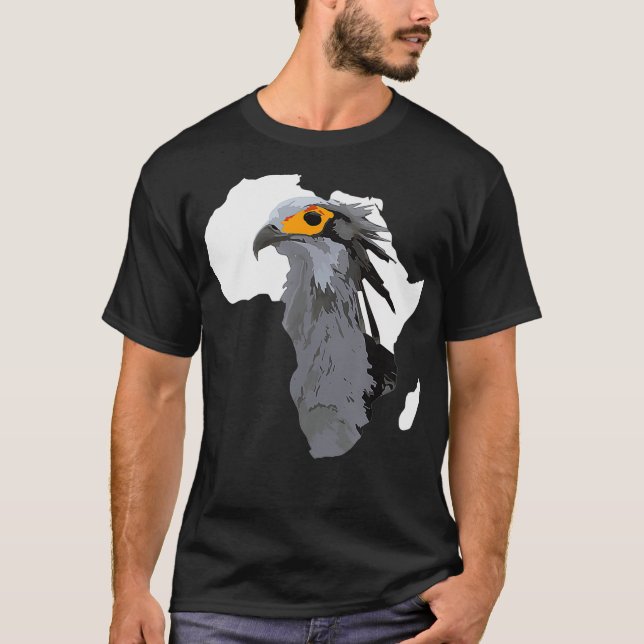 Camiseta Secretario africano de mapas Bird Sagittarius (Anverso)