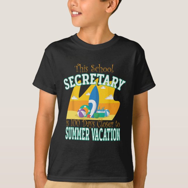 Camiseta Secretario de escuela - Divertido 100° Día de la E (Anverso)