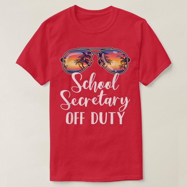 Camiseta Secretario Escolar De Duty Gafas De Sol Playa Suns (Diseño del anverso)