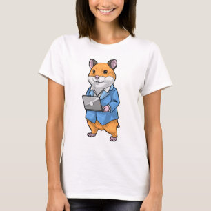 Camiseta Secretario Hámster Portátil Oficina