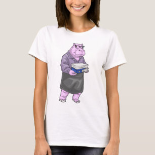 Camiseta Secretario Hipopótamo Pila de papel Oficina