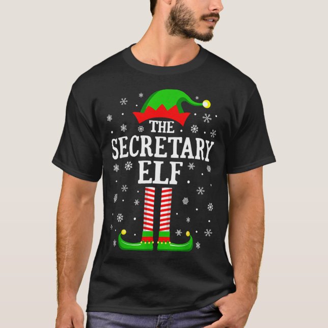 Camiseta Secretary Elf Funny Christmas Family Matching  (Anverso)