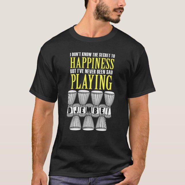 Camiseta Secreto a la felicidad Amor Djembe tamboreando Áfr (Anverso)