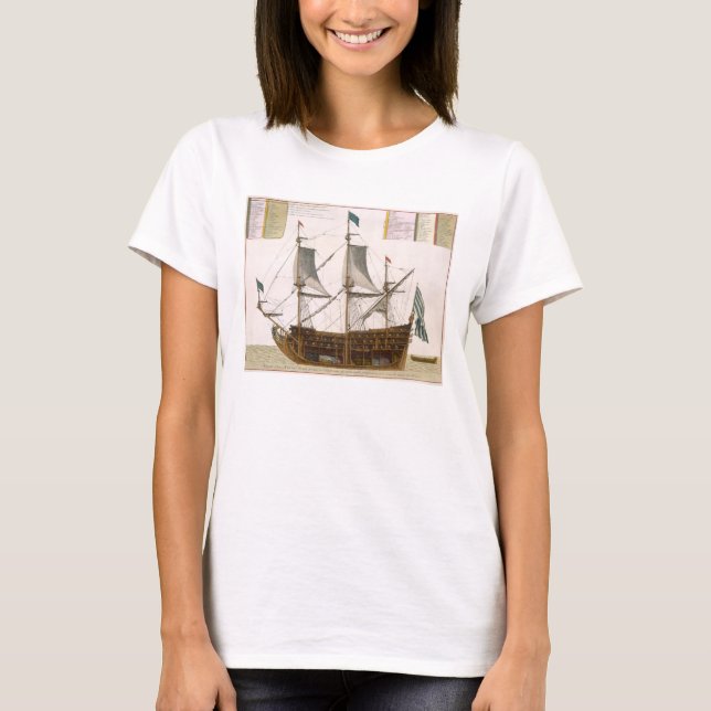Camiseta Section through a French first-rate ship of 104 ca (Anverso)