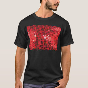 Camiseta secuelas rojas brillantes