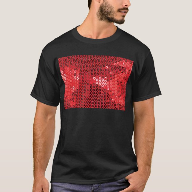 Camiseta secuelas rojas brillantes (Anverso)