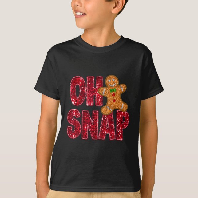 Camiseta Secuencias de Faux Oh Navidades Snap Gingerbread F (Anverso)