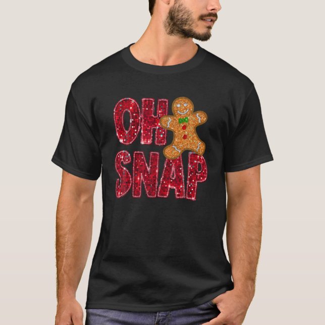 Camiseta Secuencias de Faux Oh Navidades Snap Gingerbread F (Anverso)