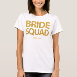 Camiseta Secuencias doradas personalizadas de Bride Squad