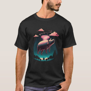 Camiseta Secuestro Alien Cerdo OVNI Spaceship Extraterrestr