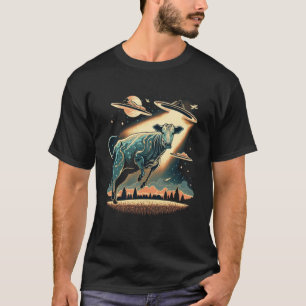 Camiseta Secuestro Alien Cow OVNI Spaceship Extraterrestre