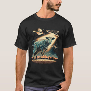 Camiseta Secuestro Alien Cow OVNI Spaceship Extraterrestre